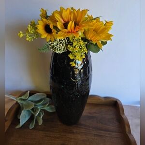 Black Painted Vintage Vase - 12"